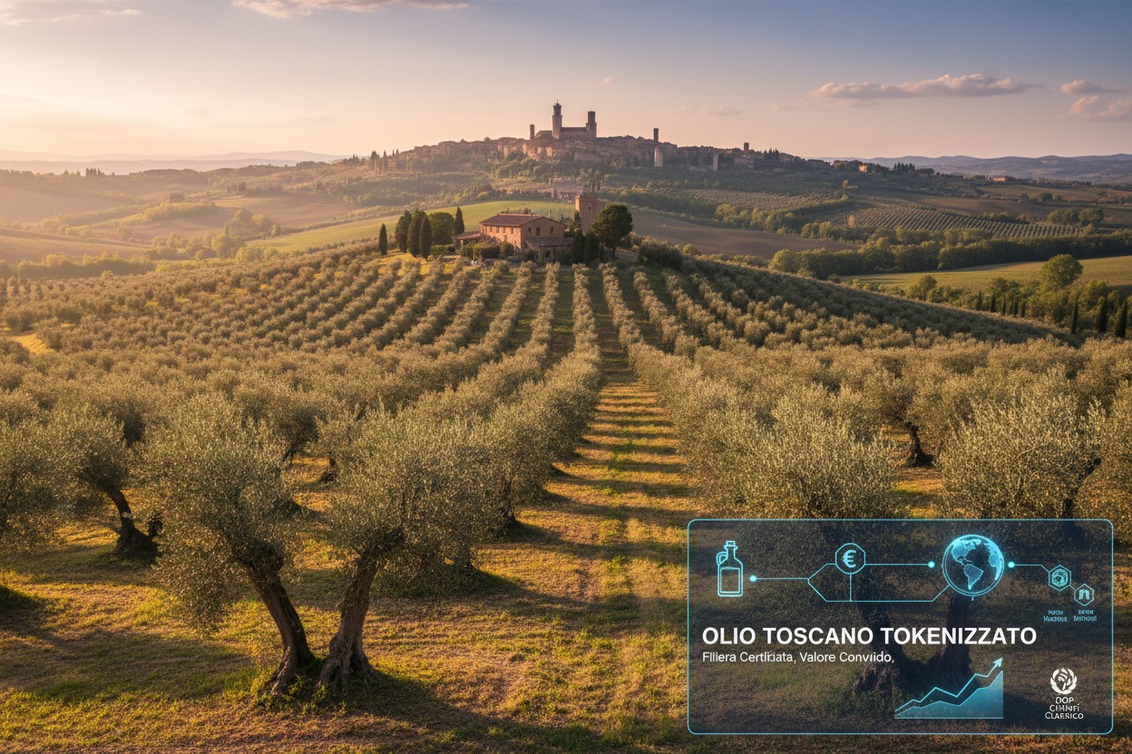 olio extravergine toscano DOP tokenizzato su blockchain